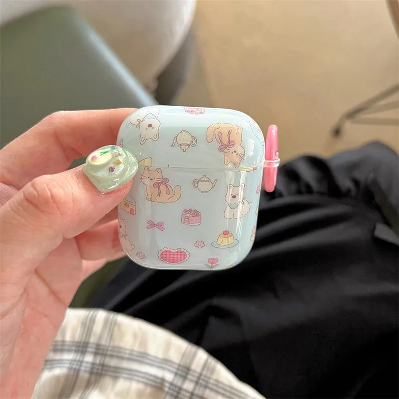 Ins Pink Bow Bear Case For AirPods Pro 1 2 3 Generation Earphone Case for AirPods Pro Pro 2 Wireless Bluetooth Protective Cover